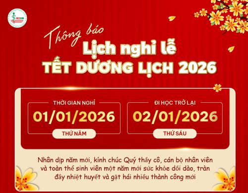 Thông báo nghỉ Tết Dương lịch năm 2026