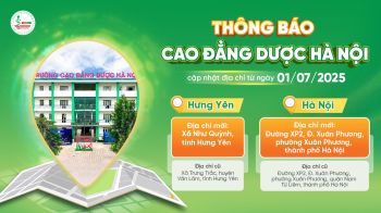 Thông báo về việc cập nhật địa chỉ hành chính của Trường Cao đẳng Dược Hà Nội
