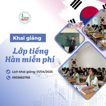 Thông báo khai giảng lớp tiếng Hàn miễn phí