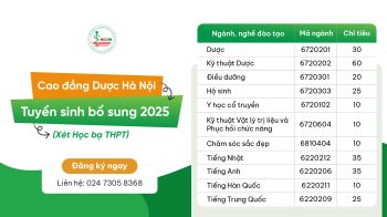 Thông báo tuyển sinh bổ sung năm học 2025 -2026