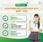 Thông báo Lịch khám sức khỏe năm học 2025-2026