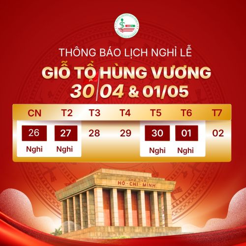 Thông báo Lịch nghỉ lễ Giỗ tổ Hùng Vương và 30/4 - 01/05 (1)