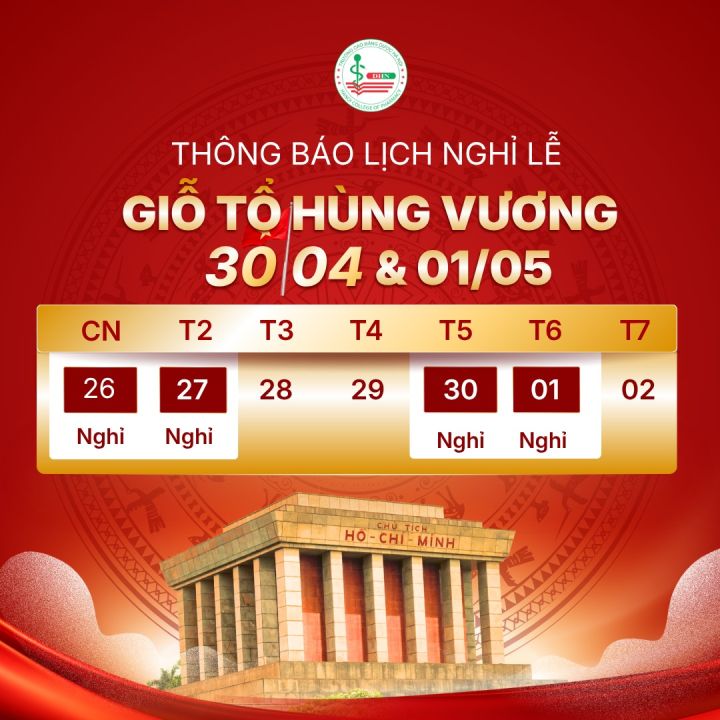 Thông báo Lịch nghỉ lễ Giỗ tổ Hùng Vương và 30/4 - 01/05 (1)