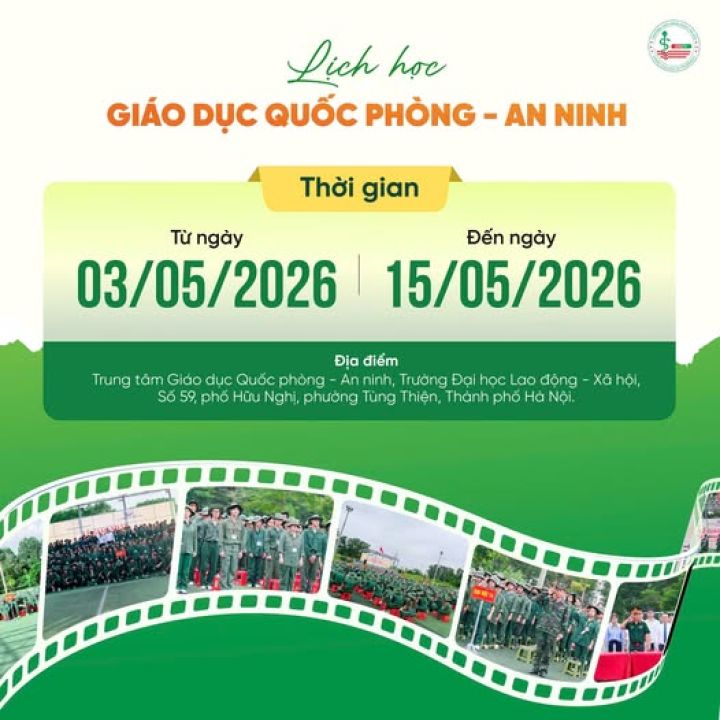 Thông báo kế hoạch học môn Giáo dục Quốc phòng & An ninh