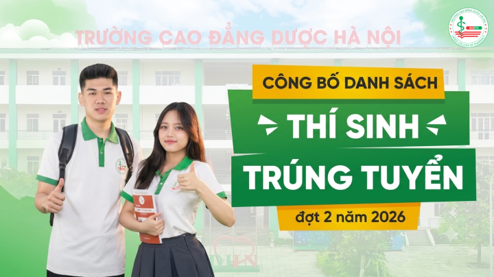 Thông báo danh sách thí sinh đủ điều kiện trúng tuyển cử nhân cao đẳng chính quy đợt 2 năm 2026