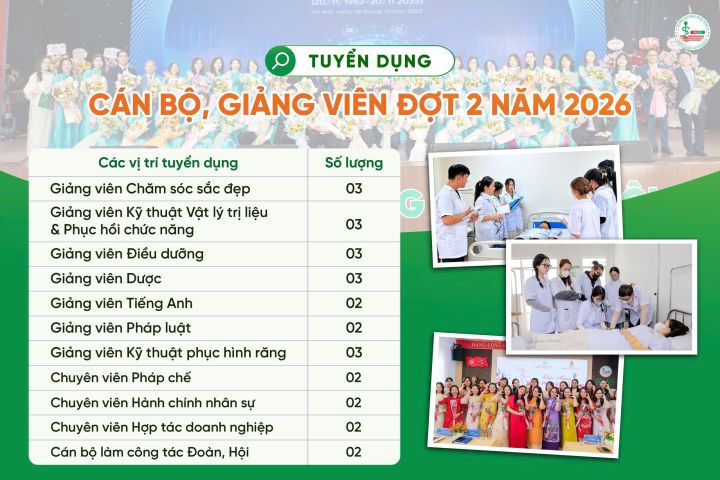Trường Cao đẳng Dược Hà Nội thông báo tuyển dụng cán bộ, giảng viên năm 2026 - Đợt 2