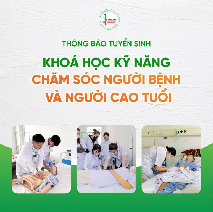 Thông báo tuyển sinh Khóa kỹ năng Chăm sóc người bệnh và người cao tuổi