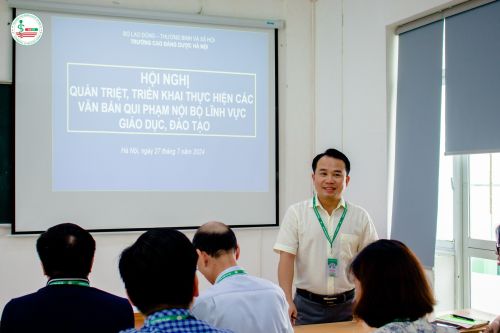 Hội nghị quán triệt các văn bản quy phạm nội bộ lĩnh vực Giáo dục, Đào tạo tại Cao đẳng Dược Hà Nội
