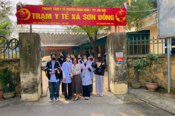 Sinh viên Cao đẳng Dược Hà Nội thực tập tại Trạm Y tế xã Vân Canh và Sơn Đồng